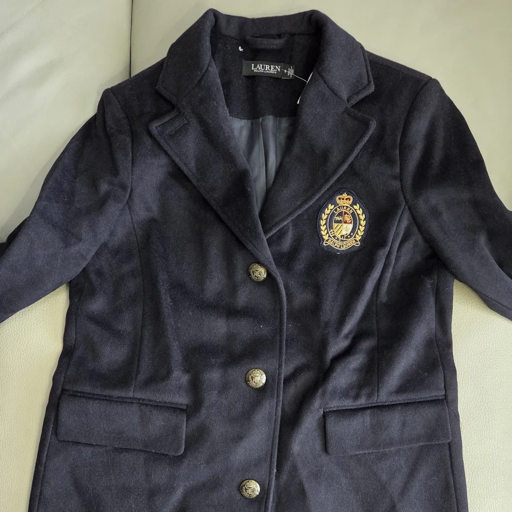 NWT - Lauren Ralph Lauren Women's Wool Blended Logo Patch Coat - US 8/M - Picture 7 of 16